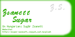 zsanett sugar business card